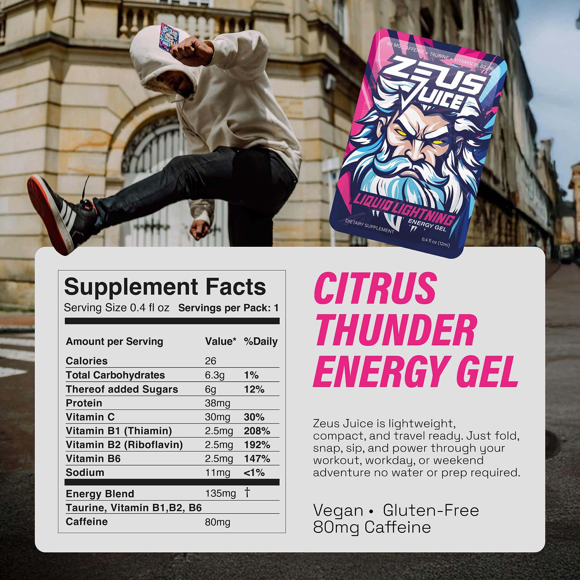 Zeus Juice Instant Energy Gel - Container